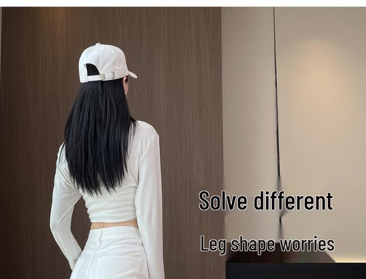 Damskie dżinsy wyszczuplające z wysokim stanem, białe, z prostą nogawką - Jesień 2025