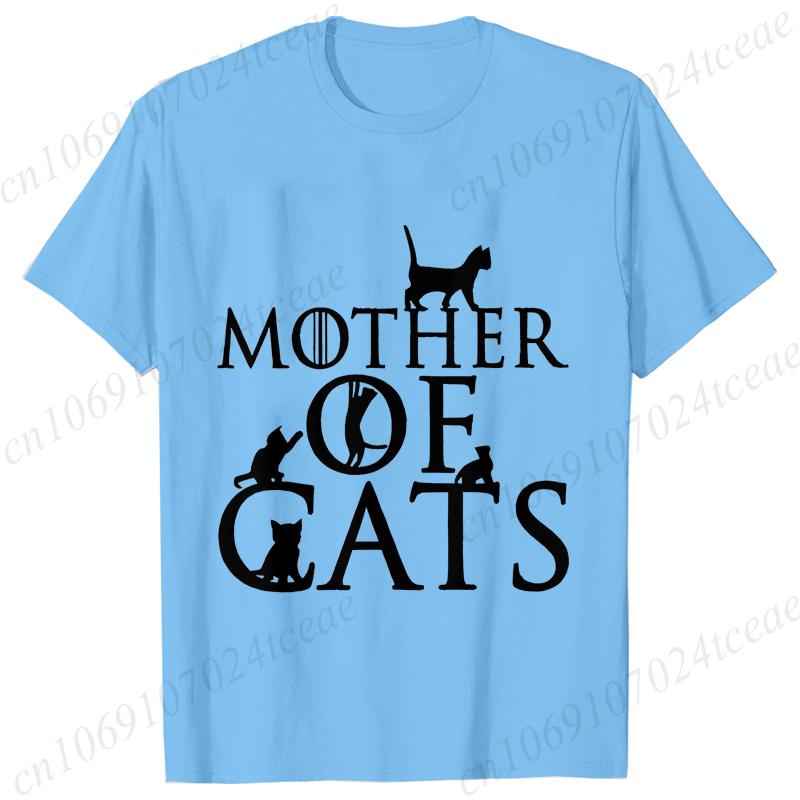 Mother of Cats Design Women Tshirt Tops Short Sleeve O Neck Women Tshirt Ladies Fashion Tee Shirt Tops Clothes Camisetas Mujer