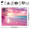 2D Flat Glitter Pink Beach Banner Tropical Paradise Themed Backdrop for Vacation & Summer Decor
