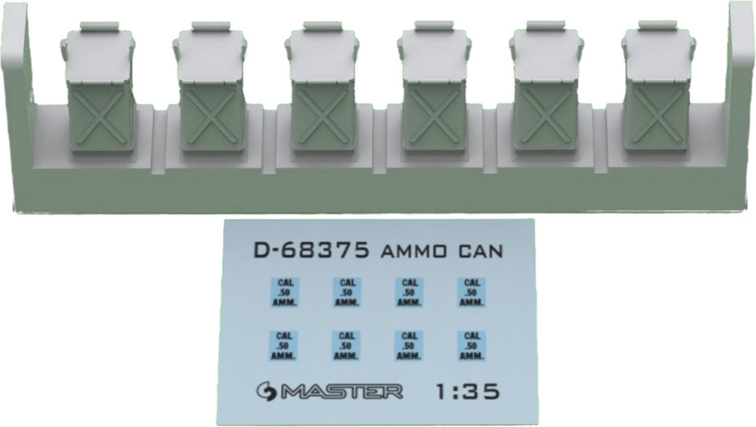 

Master Модель WW2 Американский D68375 Малый магазин для раннего WWII калибра Пулемет Набор деталей для пластика 1/35 50-патронный .50 (12.7mm) Оружие, Закрыто, 6,