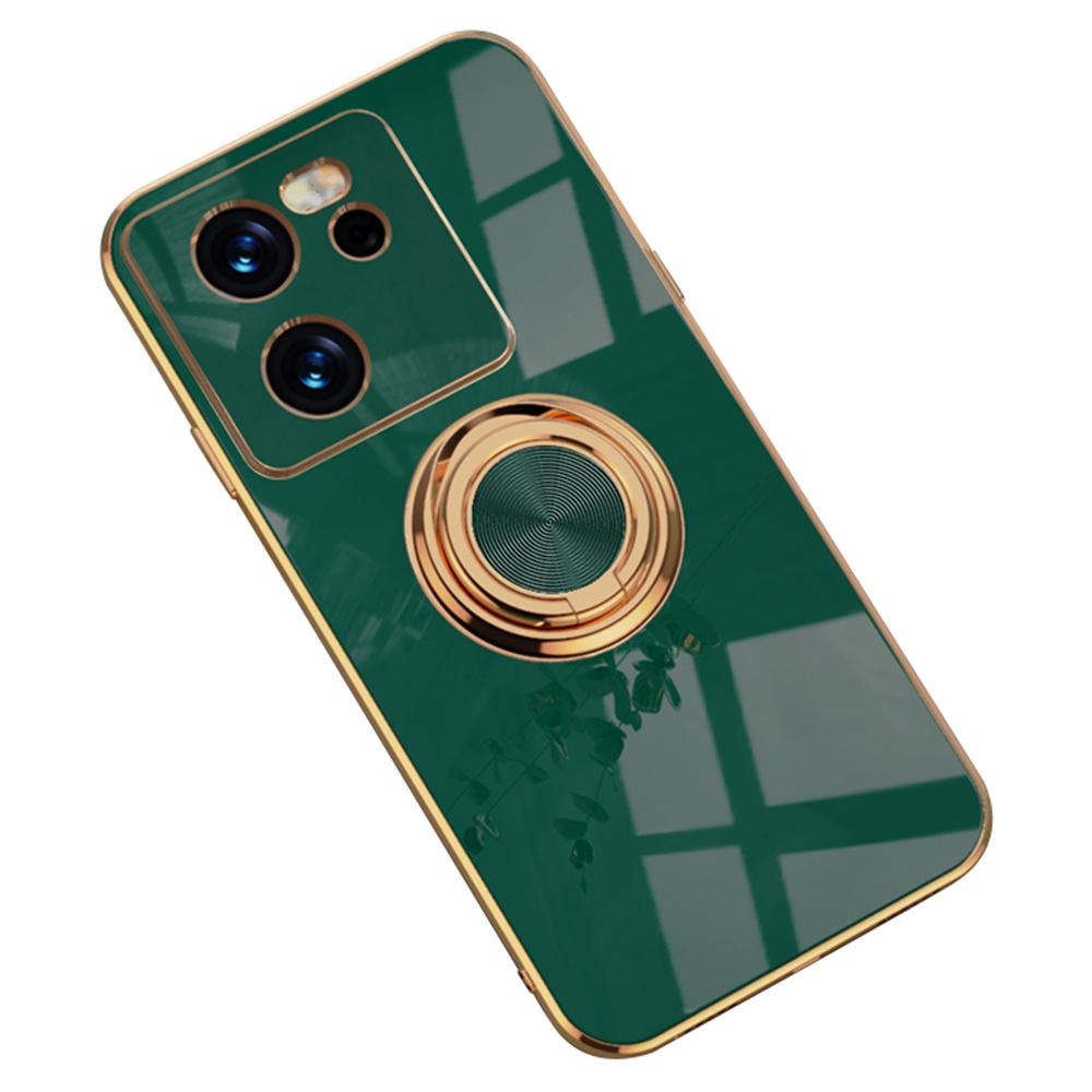 Für Xiaomi 13T/13T Pro Hülle Präzise Aussparungen 6D Galvanisierung TPU Handyhülle mit Ringhalter