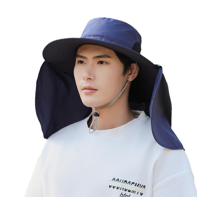 Summer Men's Outdoor Sun Hat Shawl Fishing Hat UV Protection Mountaineering Hat Waterproof Sun Protection Hat Bucket Hat