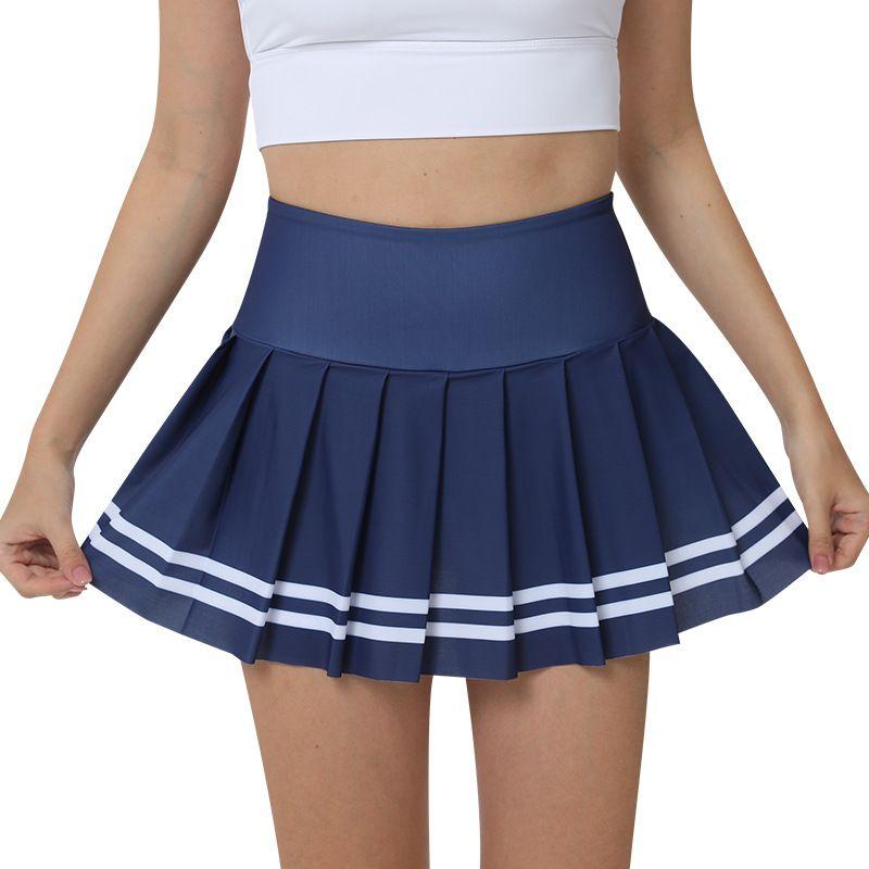 Foreign Trade New Bars Print Badminton Tennis Skirt Fitness Yoga Pleated Skirt Outdoor Running Short Exercise Skirt