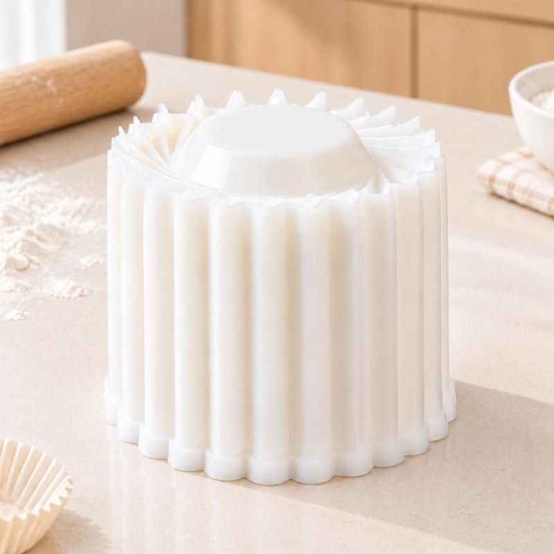 Detachable Plastic Mooncakes Press Molds, Double-Ended Pastry Shaper with Reversible Edges for Cookie, Candy, Mousse Dessert, and Pastries