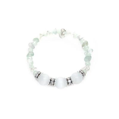 Women's White Gemstone Pearl Mix Green Bracelet