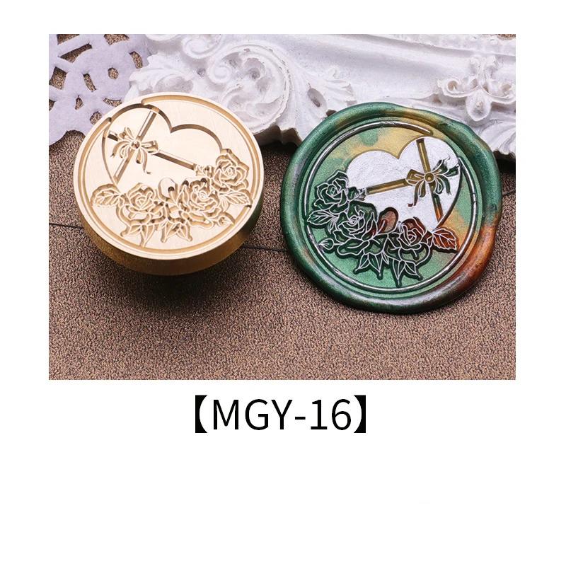 Wax Seal Stamp Heads Rose Pattern for Wedding Invitation Envelope Scrapbooking Flower Stamp for Card Making Craft Decoration