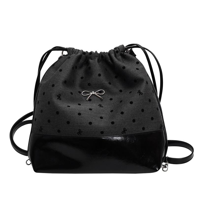 

Сумка-тоут с принтом в горошек и бантом, женская сумка через плечо большой вместимости, многофункциональный дорожный рюкзак