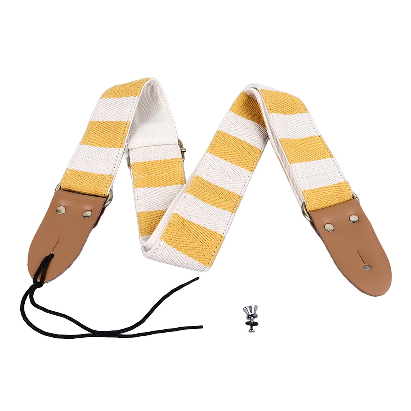 

Ремень для гитары, стильный полосатый узор, утолщенный хлопковый кожаный регулируемый ремень для бас-гитары