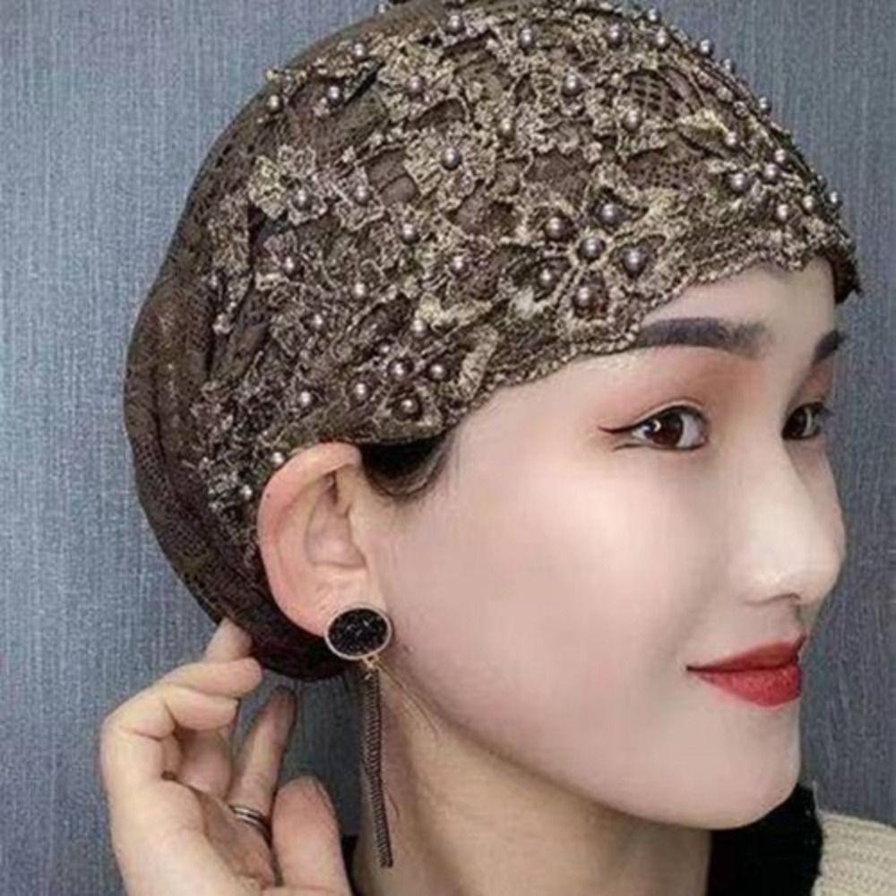 Comfortable Ethnic Beaded Hat Soft Head Wrap Cap Fashion Ethnic Headscarf Hat Cultural Wear