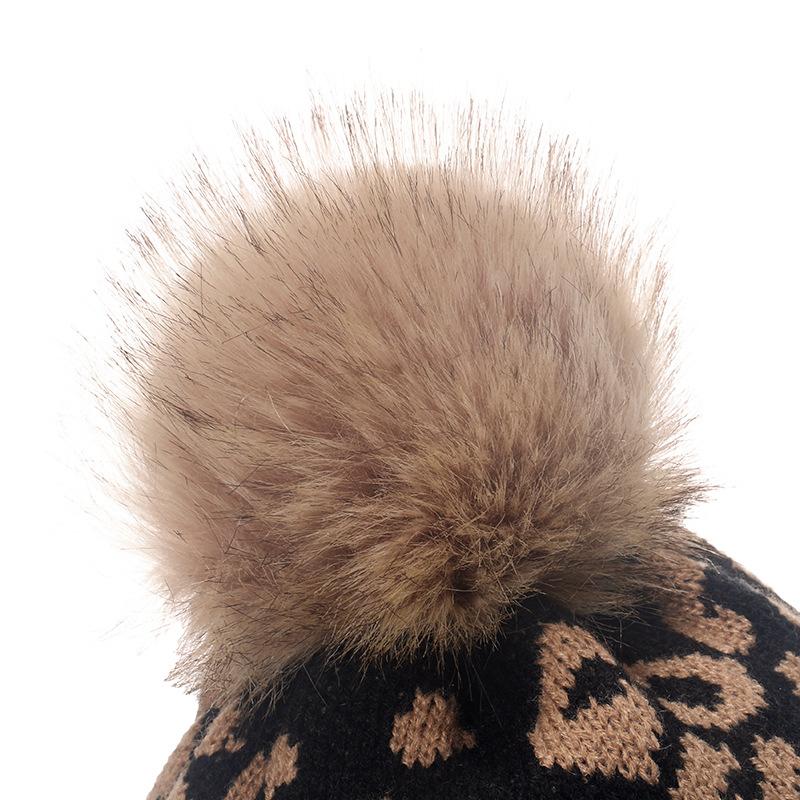 2025 autumn and winter new wool hat Japanese leisure trend college style student warm leopard print knitted hat female Korean version
