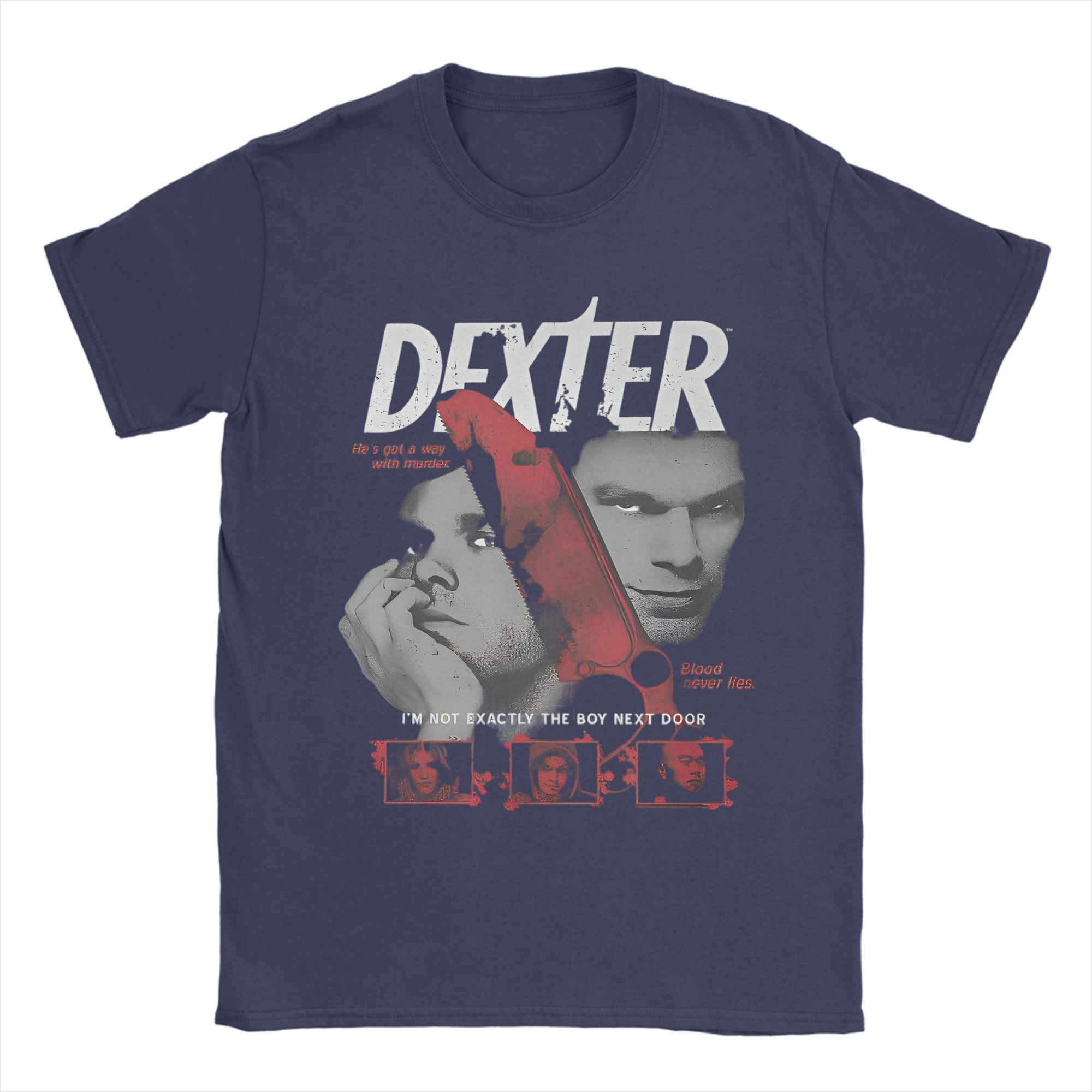 

Men Dexter Morgan Movie T Shirts Crime TV Drama 100 Cotton Clothing Short Sleeve Round Collar Tee Shirt Plus Size TShirts 4XL