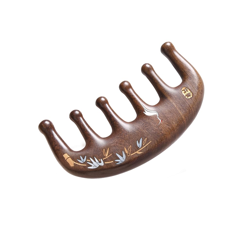 TAN MUJIANG Palm Comb South American Rosewood Taketsuru Design Compact Massage Comb "Wuyou" Anti-static