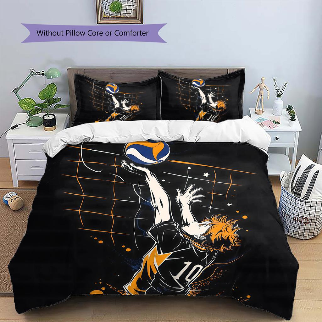 Haikyuu Pattern Bedding Quilt Set Home Decoration Gift (1 * Duvet Cover + 2 * Pillowcase Without Core)
