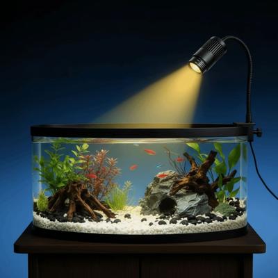 3/12 W Fish Tank Clip Lamp Rotatable Dimming Adjustable Focus Spotlight Waterproof Practical LED Aquarium Light Reptile Tank