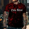 Halloween Horror Men's T-shirt Blood 3D Printed Round Neck Short Sleeved T-shirt