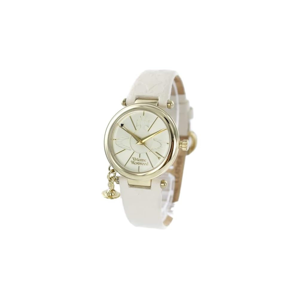 Vivienne Westwood Leather Watch with Shopper Black White Pink Orb Charm 30mm Women s Wristwatch