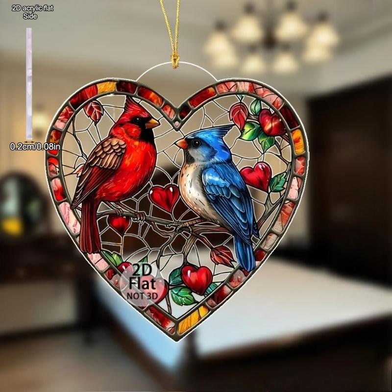 Cute Bird Charm - Multifunctional Heart-Shaped Pendant Suitable, Nurseries, Vintage Home Decor Wall for Bar Kitchen, Restaurant Shop Wall Decor, Class