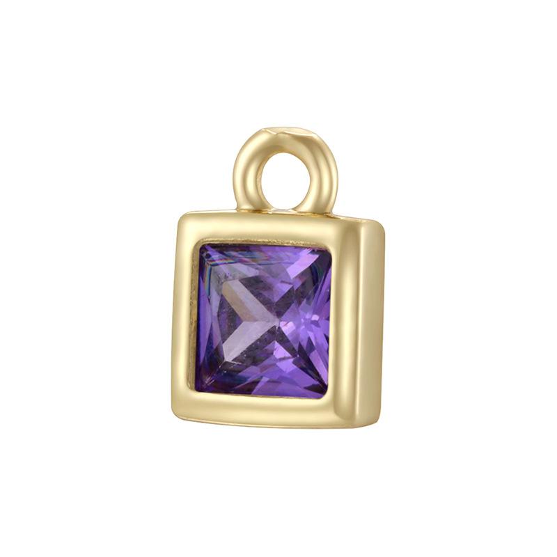 Light Luxury Twelfth Birthday Stone Sugar Cube Pendant Handmade Diy Bracelet Necklace Square Pendant Vd1939