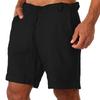 Mens Linen Cotton Casual Classic Shorts Elastic Waist Summer Beach Lightweight Board Slim Fit with Pockets