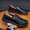 Men's spring casual leather shoes 2024 new trendy lazy shoes breathable men's shoes one pedal casual single shoes work shoes