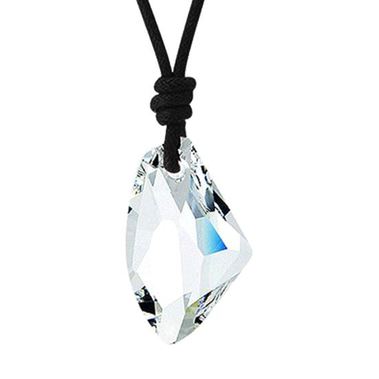 Fashion Men Women Faux Crystal Pendant Adjustable Rope Necklace Jewelry Gift