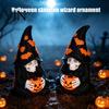 Atmospheric Entrance Decorations Halloween Skeleton Wizard Figurine, 3D Printed Gothic Statue with Mysterious Bookshelf Ornaments Pumpkin& Bat