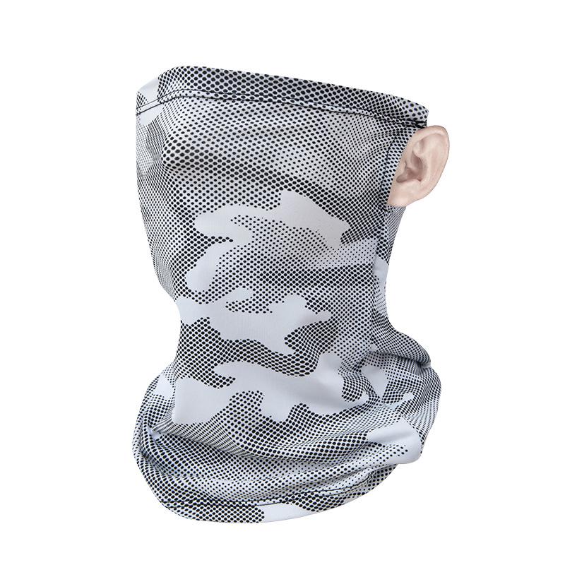 Camouflage Ice Silk Neck Gaiter: UV Protection Cycling Mask with Ear Loops