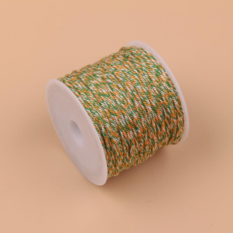 20m Multicolor Tie-Dyed Cotton Thread for DIY Moon Bodhi Bracelet