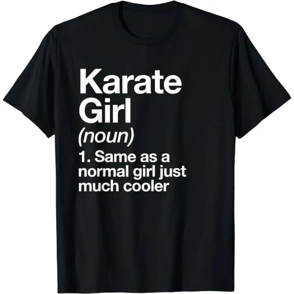 Stile Unisex Camicie Per Donna Uomo Classico Magliette A Maniche Corte Karate Taekwondo Ragazza Donna Karate Kick Tshirt