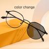 Trendy Blue Light Blocking Glasses Unisex Retro Color Changing Metal Frame For Men Women  Anti Eye Strain