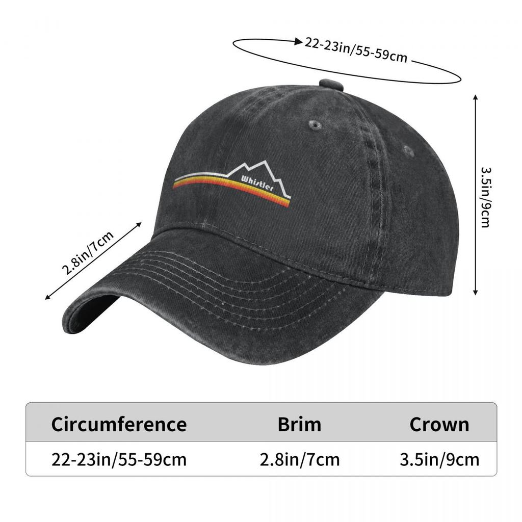 Whistler British Columbia Classic Baseball Cap Unisex Hats WoUnisex Visor Protection Snapback Cross-Country Cross Country Caps