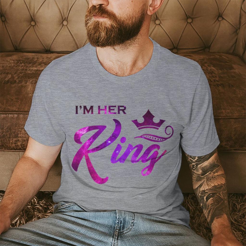 Vintage Starry Sky Style Im His QueenHer King T Shirt Women Men Fashion Crown Matching Tshirt Sweet Valentine Gifts Tshirts