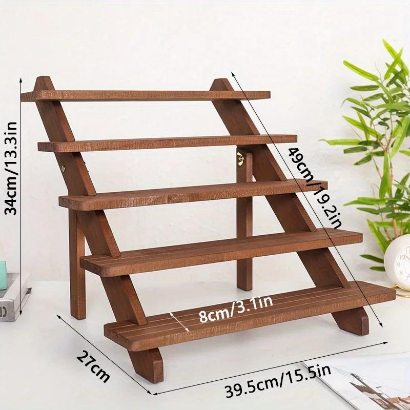 A Versatile Antique Wooden Display Stand: Suitable for Jewelry, Desserts, Etc. - Suitable for Home and Shop Use