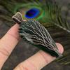Emerald Natural Gemstone Handmade Copper Wire Wrap Pendant 3.03" W3B71