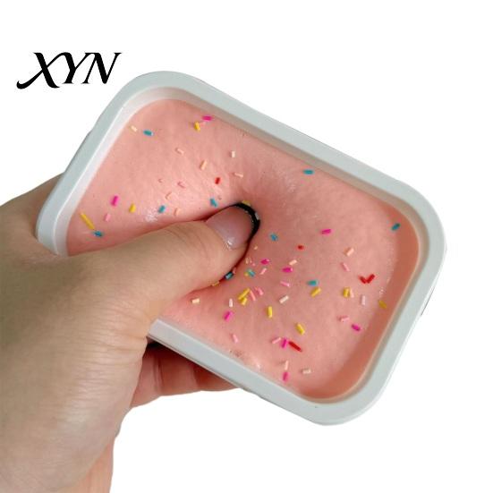 Ice Cream Cake Sensory Tool Squeeze Toy, Slow Rising Stress Soft Ball Relief Simulation Dessert Food Pinch Toy for Anxiety Relieving Focus Aid Fidget