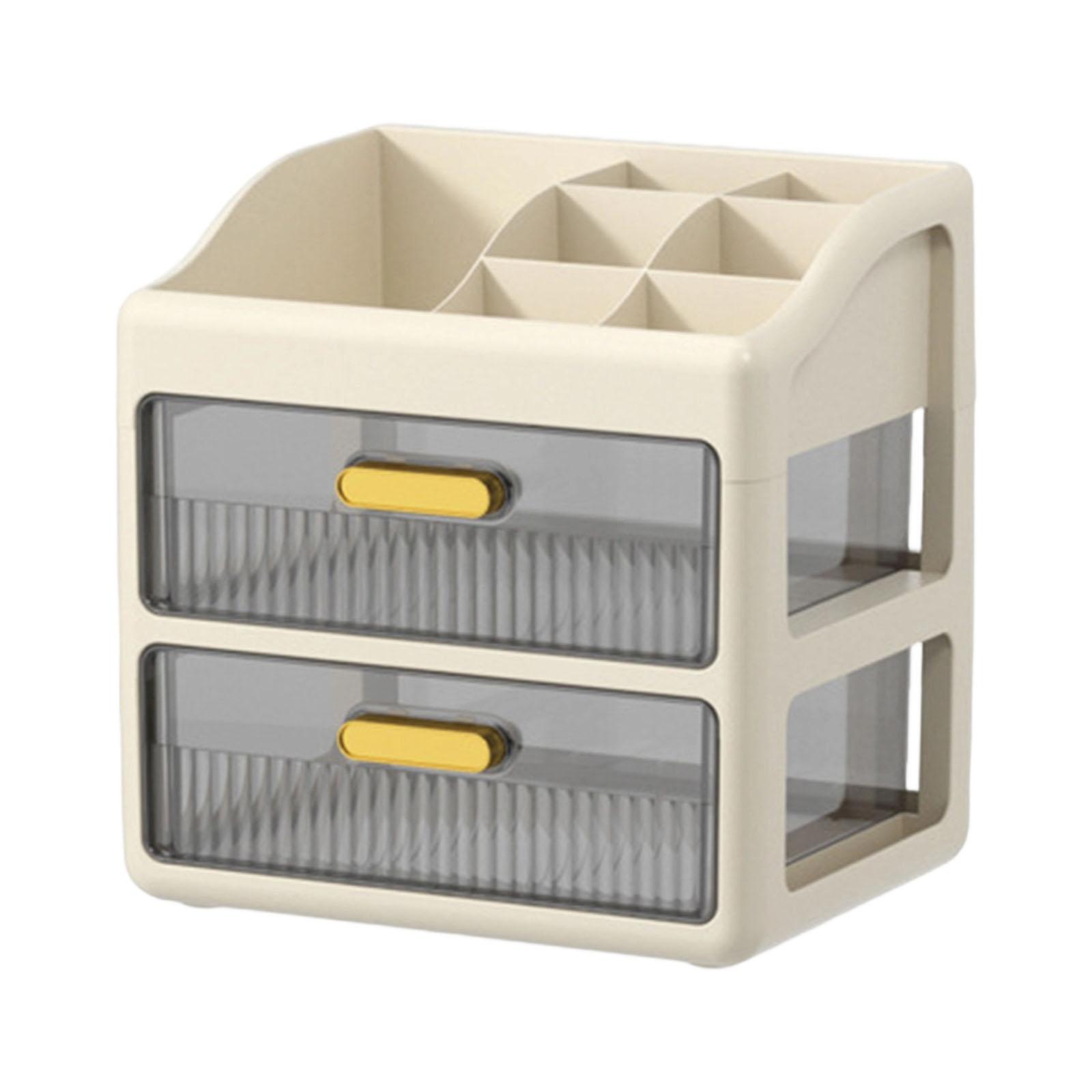 Desk Organizer Desktop Storage with Compartments and Drawers Cosmetic Storage for Dresser