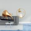 Abstract Ox Crystal Ball Sculpture Metal Figurine Tabletop Decoration Crafts Cattle Statue Stand for