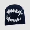 Elastic Y2K Knitted Hat Halloween Black White Pullover Cap Personality Jacquard Woolen Hat  Girls