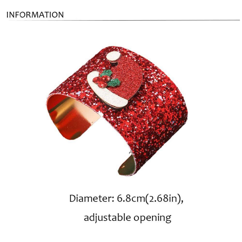 Kriss Kringle Merry Christmas Bangle Christmas Bell Sequin Elk Xmas Bracelet  Girl
