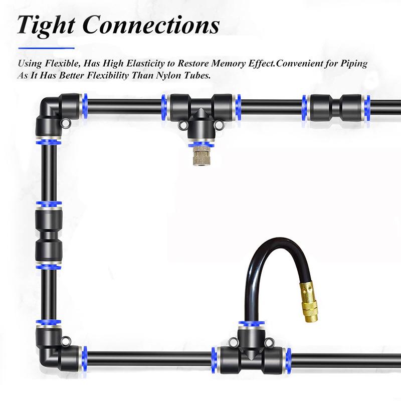 8mm Automatic Plant Watering Nozzle Tee Connector - Universal Spray & Quick Connect System