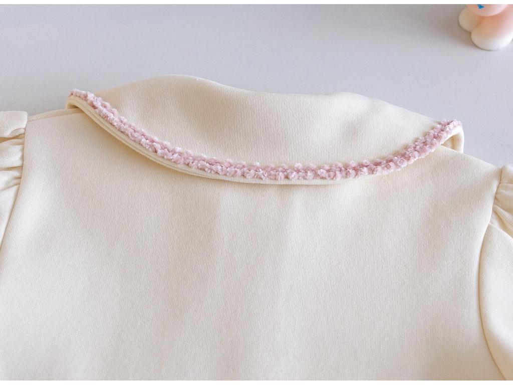 Girls' Cute Peter Pan Collar Sweatshirt - New Autumn Fashion Polo Shirt with Bow