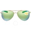 Costa Del Mar Piper Green Mirror Polarized Polycarbonate Unisex Sunglasses Pip 126 Ogmp 58