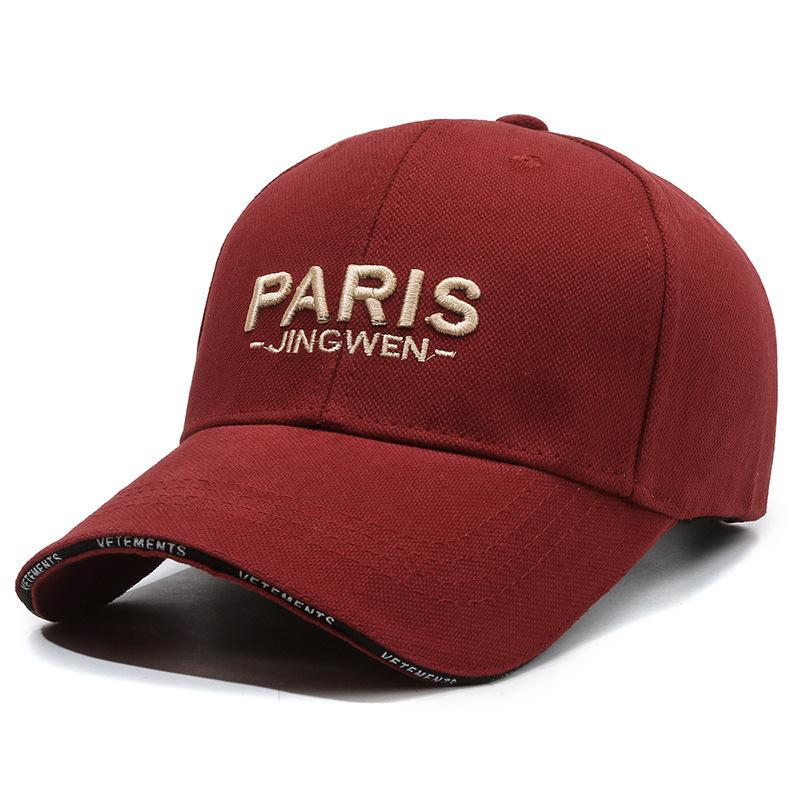 Spring And Autumn Sun Hat Men S And Women S Embroidered Alphabet Baseball Cap Extended Brim Sunscreen Breathable Cap Adjustable красный
