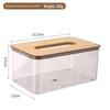Bamboo Cover Transparent Tissue Box for Living Room Coffee Table, Dustproof Storage Solution