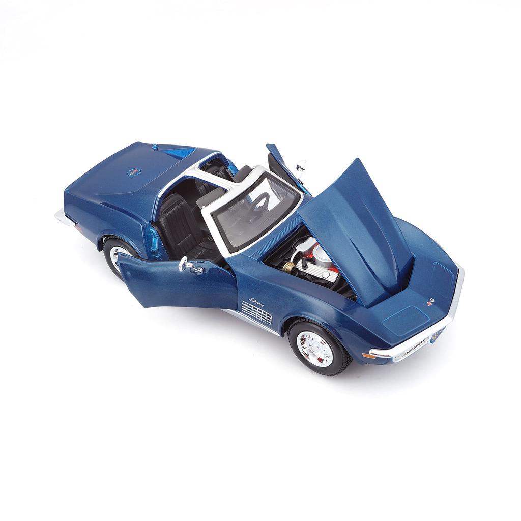 Maisto 1/24 Scale Diecast Model Car Chevrolet Corvette Stingray 1970 (Blue) [Parallel Import]