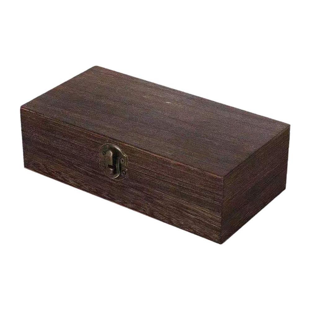 Vintage Gift Packaging Boxes Flip Lid Pine Treasure Chest Storage Rectangular Wooden Box