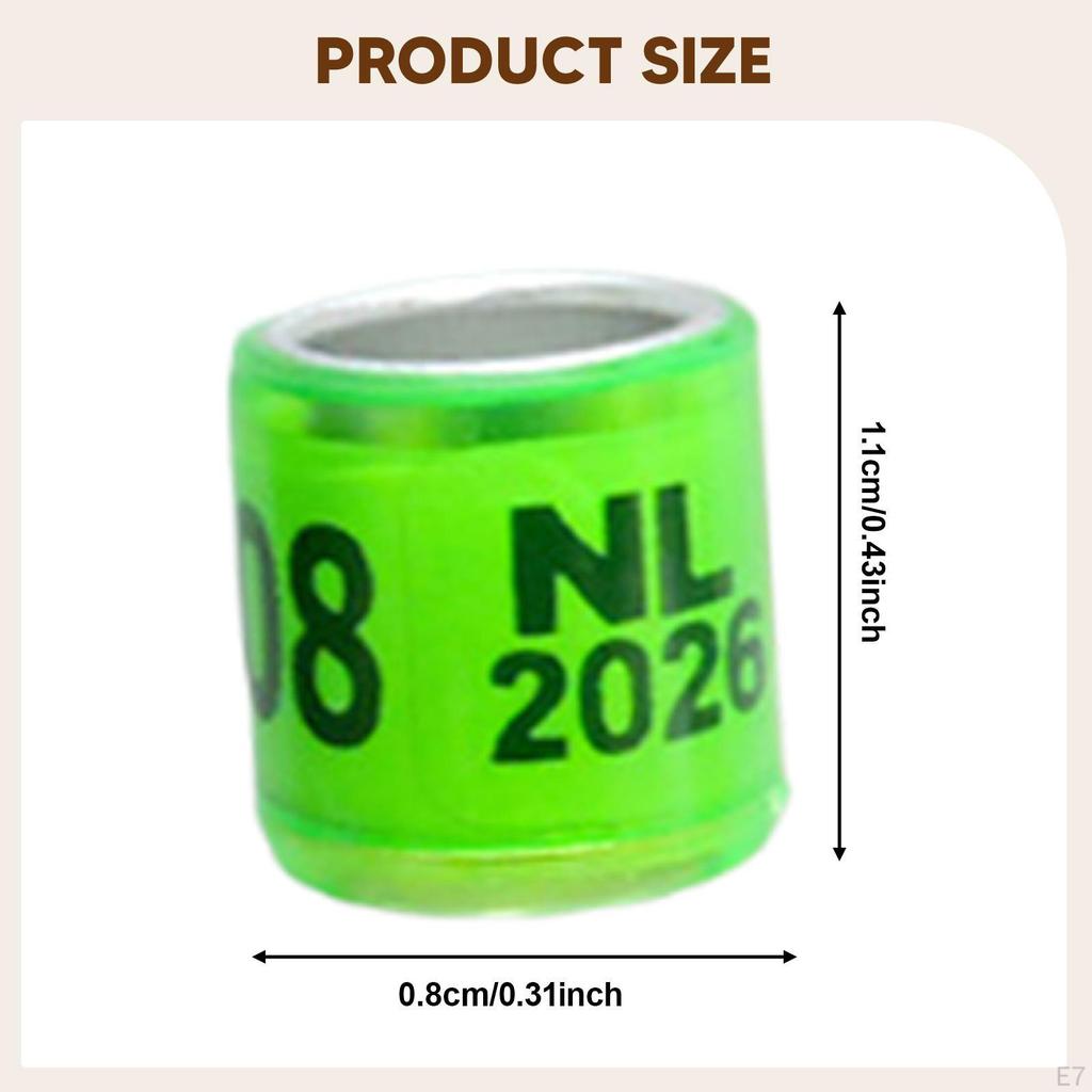 100 aluminiowych obrączek identyfikacyjnych dla gołębi, kanarków, nierozłączek i przepiórek (2026).