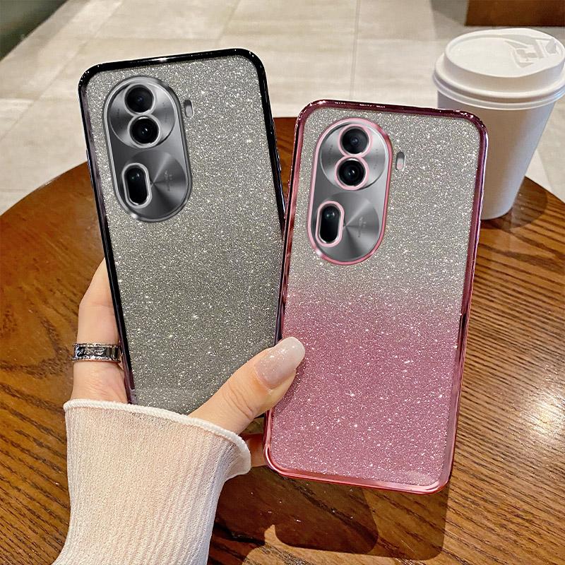 For Oppo Reno 12 13 14 Luxury Glitter Protector Case Reno 13 Pro 13f Bling Sequins Shockproof Bumper Cover Coque Reno 14 Pro 14F
