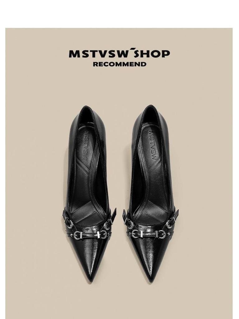 Ya Guan 2025 French Style Women’s Pointed Toe Stiletto Heels - Comfortable Black Exquisite High Heel Shoes.