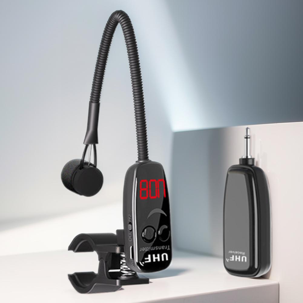 UHF Wireless Instruments Microphone Clip on Wireless Receiver and Transmitter Musical Instrument Microphone for Flute Clarinet